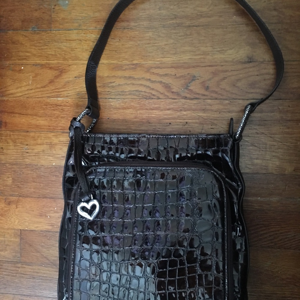 Brighton Crocodile brown over the shoulder purse